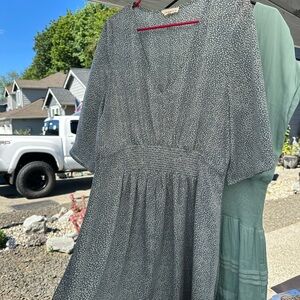 Promesa Gray A-Line Midi Dress with Dolman Sleeves